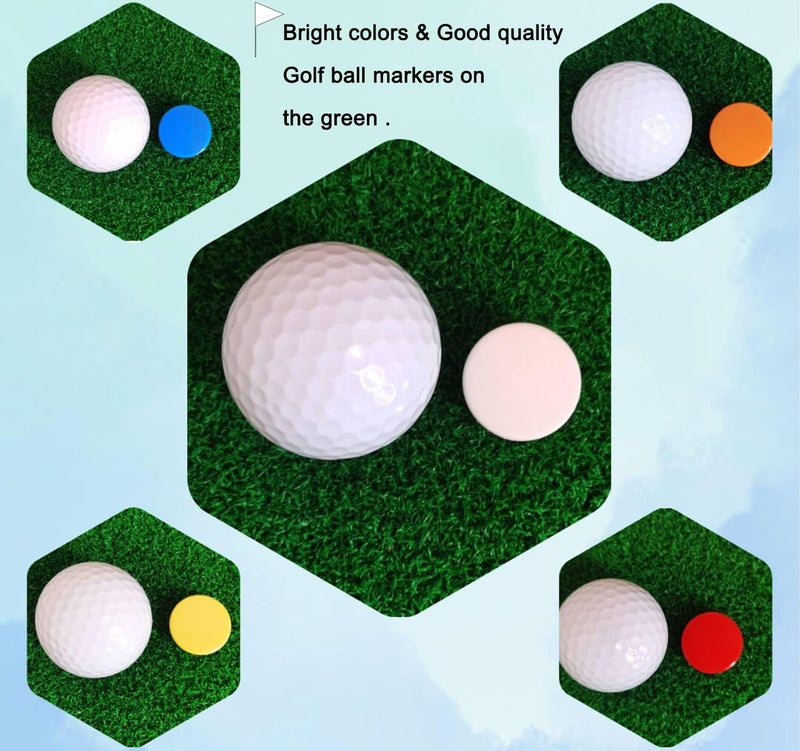 Adhere Golf Ball Markers 50 100 pcs Plastic Position Ball Marker Quarter Size 0.94 inch Flat Golf Ball Marker Mix Colour - Image 3